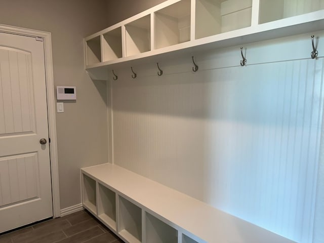 mudroom featuring wood finish floors