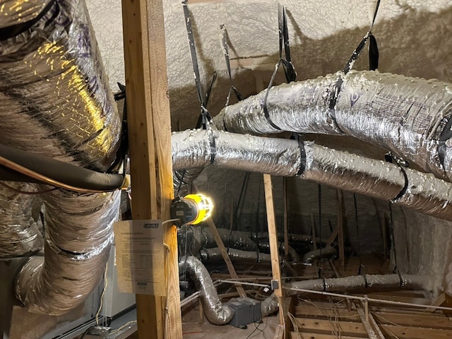 view of unfinished attic