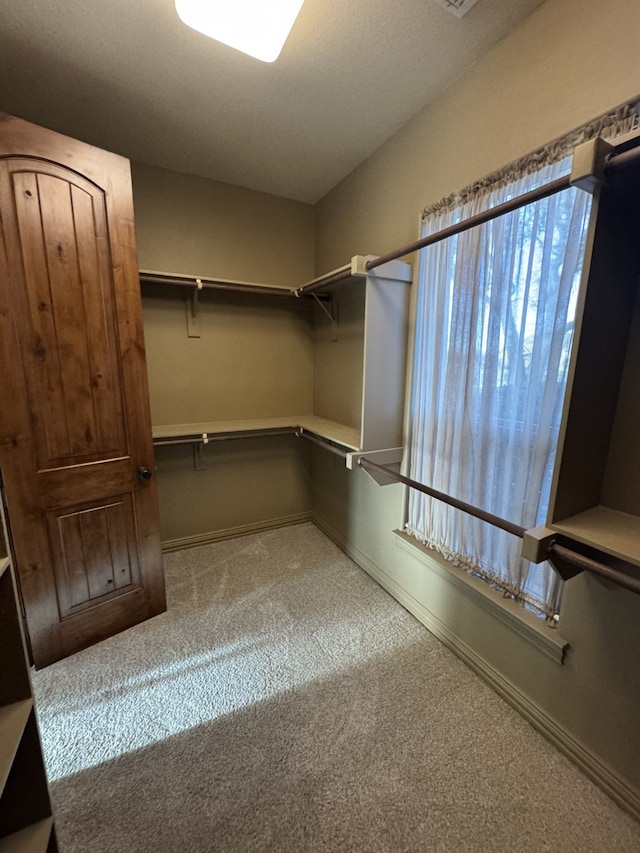 walk in closet featuring carpet