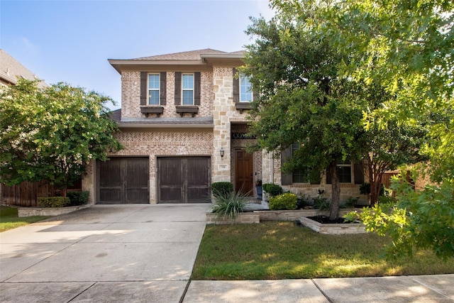 view of front of house with a garage