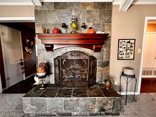 1030 Laurel Ln, Paris, TX 75460 - room details featuring a fireplace and ornamental molding