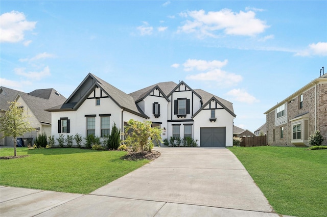 rear view of property featuring a lawn