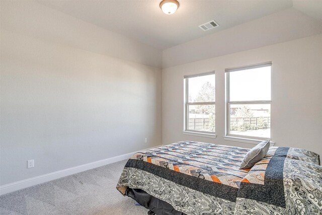 carpeted bedroom with a raised ceiling