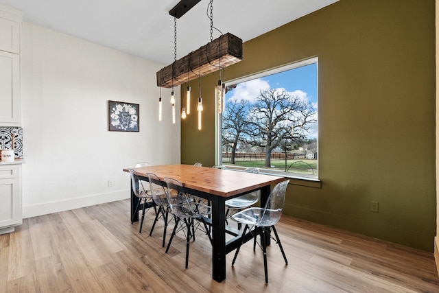 dining area featuring light hardwood / wood-style floors