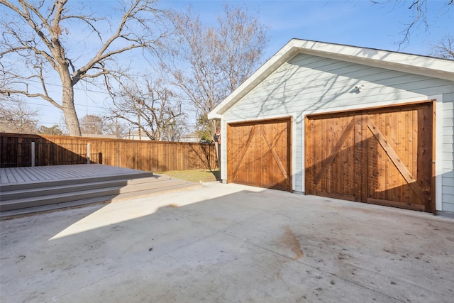 view of garage