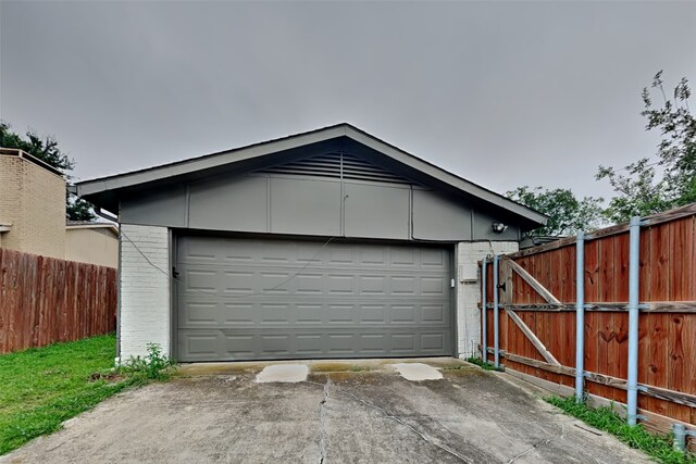 view of garage