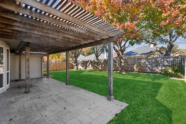 view of patio featuring a pergola