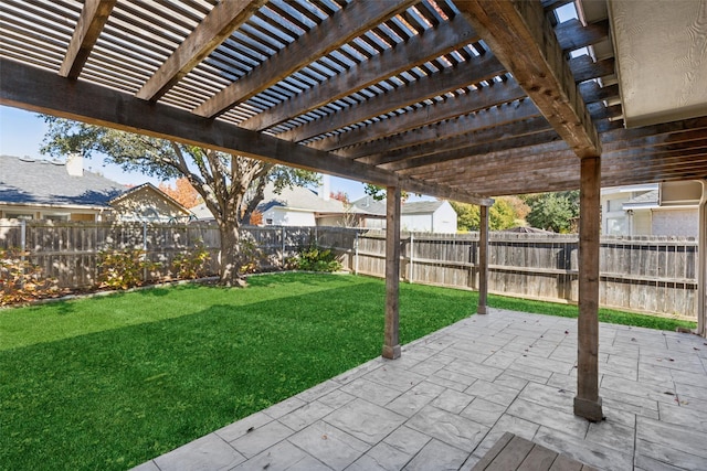 view of patio with a pergola