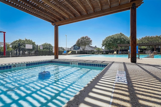 view of pool with a pergola