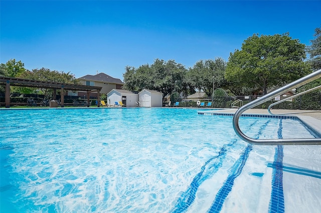 view of pool featuring a pergola