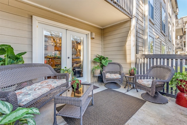 view of patio with french doors