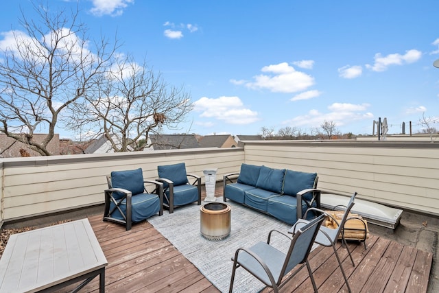 4111 Newton Ave Unit 2, Dallas, TX 75219 - wooden terrace with outdoor lounge area