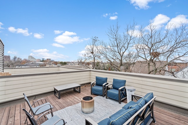 deck with outdoor lounge area