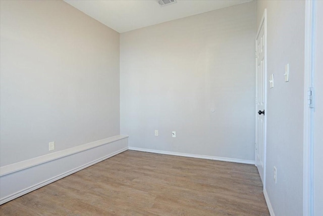 empty room featuring light wood-type flooring