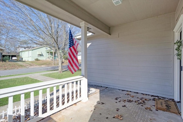 view of patio with covered porch