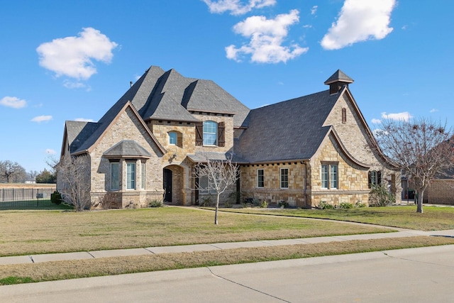 view of front facade with a front lawn