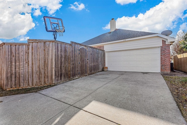 view of garage