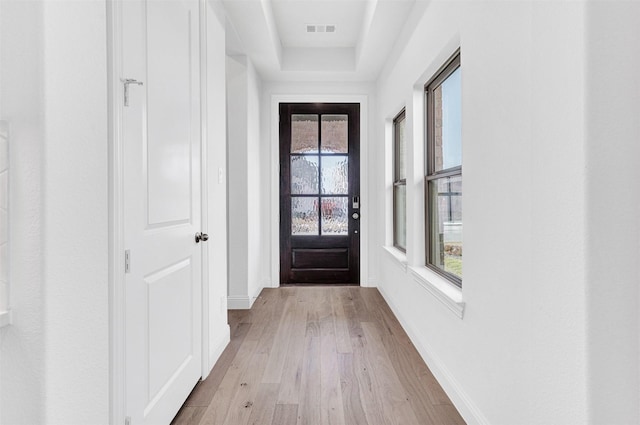 entryway featuring light wood-type flooring