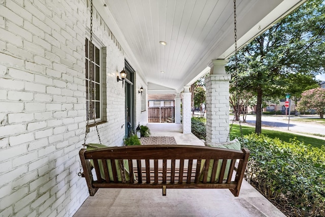 view of patio / terrace featuring covered porch