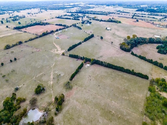 drone / aerial view with a rural view