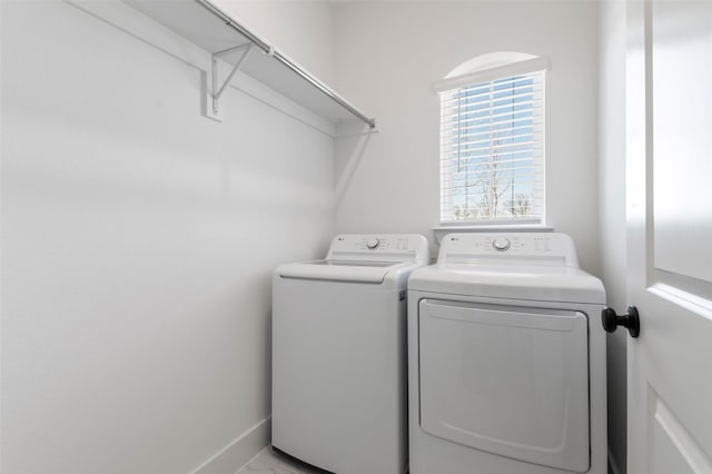 laundry area featuring independent washer and dryer