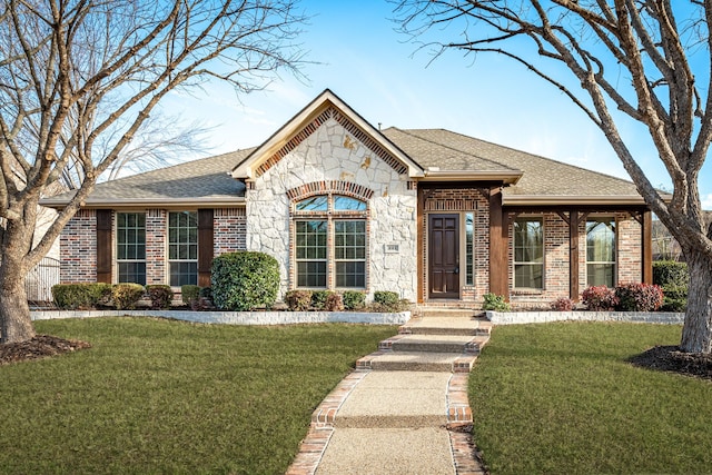 view of front of home featuring a front yard