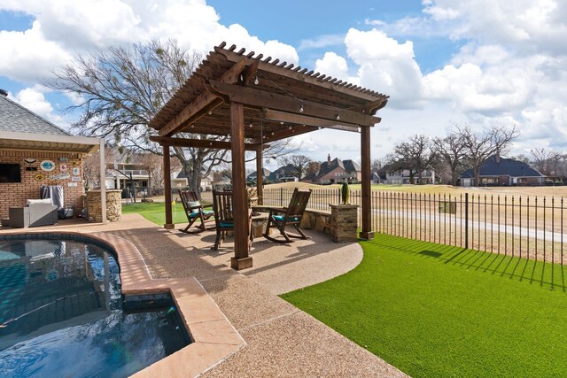 view of pool with a patio area and a pergola