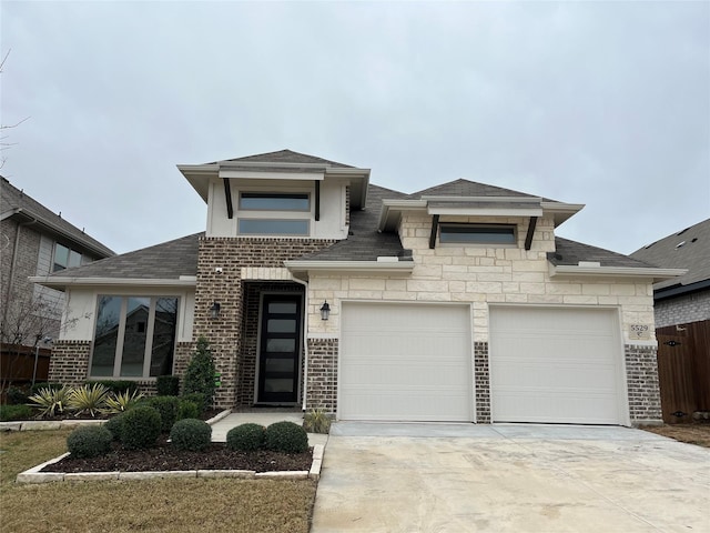 view of front of house with a garage