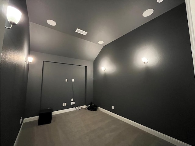 5529 Mountain Island Dr, Fort Worth, TX 76179 - cinema with lofted ceiling and carpet flooring