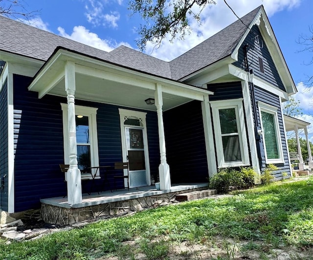 exterior space with covered porch