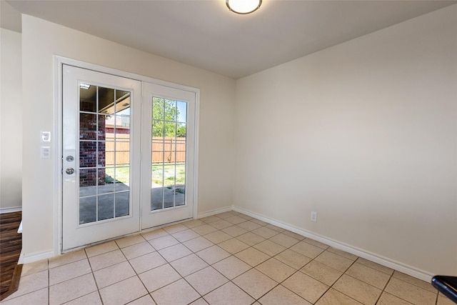 view of tiled spare room