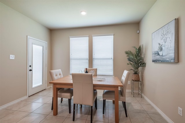 view of tiled dining room