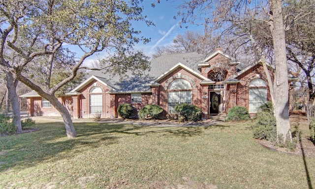 view of front facade featuring a front yard