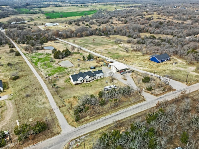 drone / aerial view with a rural view