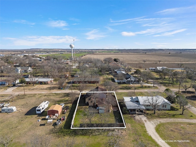 drone / aerial view featuring a rural view