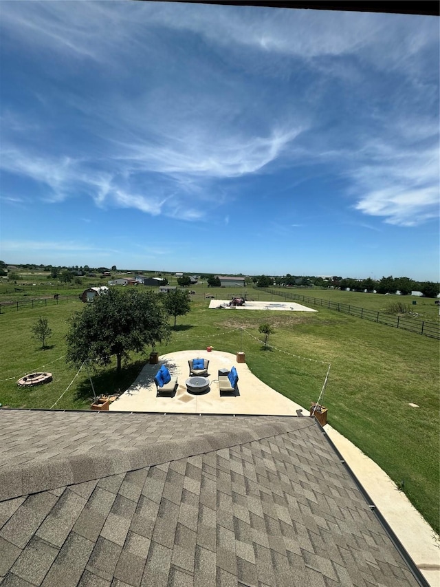 exterior space featuring a rural view