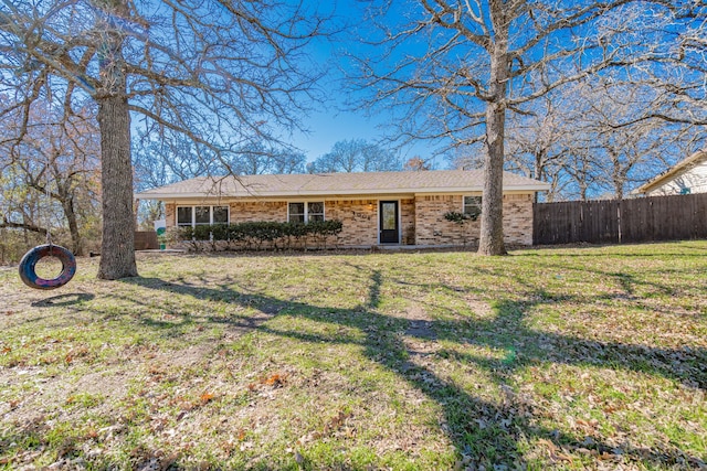 view of front of house with a front lawn