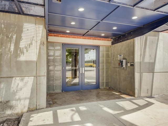 exterior space featuring french doors