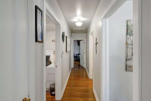 hall featuring hardwood / wood-style flooring