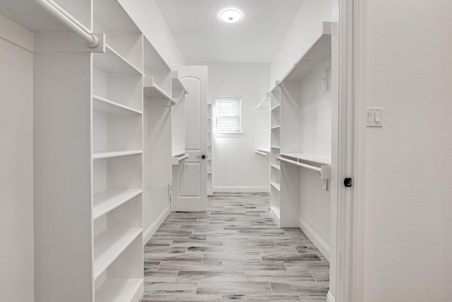 spacious closet with light wood-type flooring