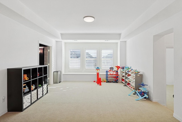 game room featuring carpet flooring