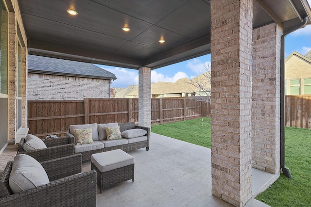 view of patio with an outdoor hangout area