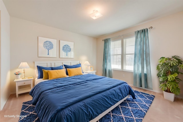 bedroom with carpet floors