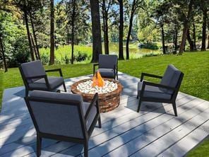 view of patio featuring an outdoor fire pit