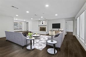 living room featuring dark hardwood / wood-style flooring