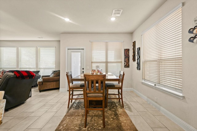 view of tiled dining room