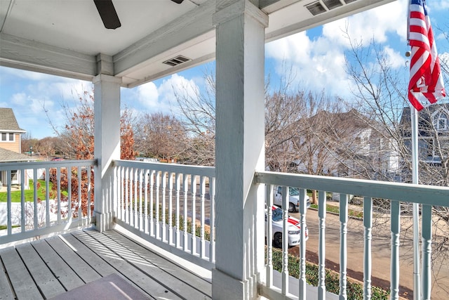 deck with ceiling fan