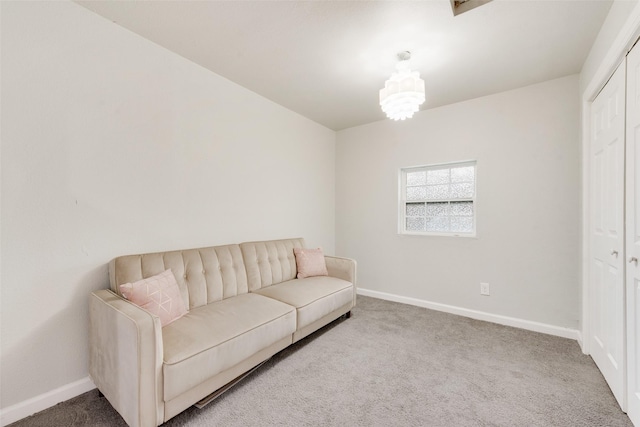 living room with carpet flooring