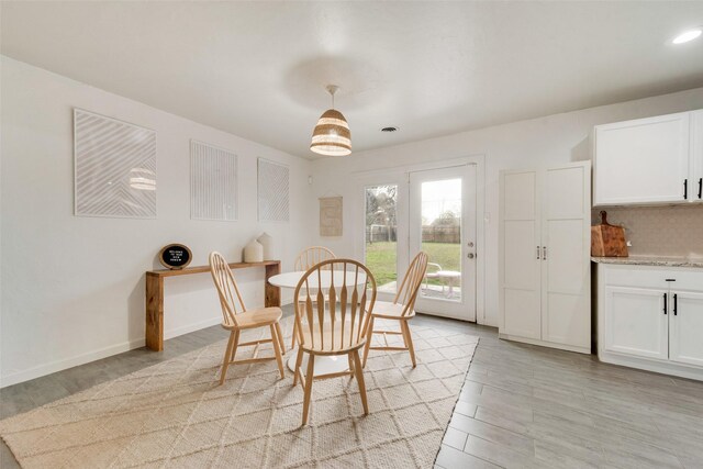 view of dining area