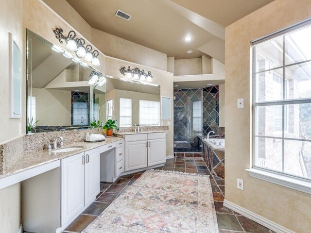 sitting room featuring ceiling fan with notable chandelier, lofted ceiling, and light colored carpet